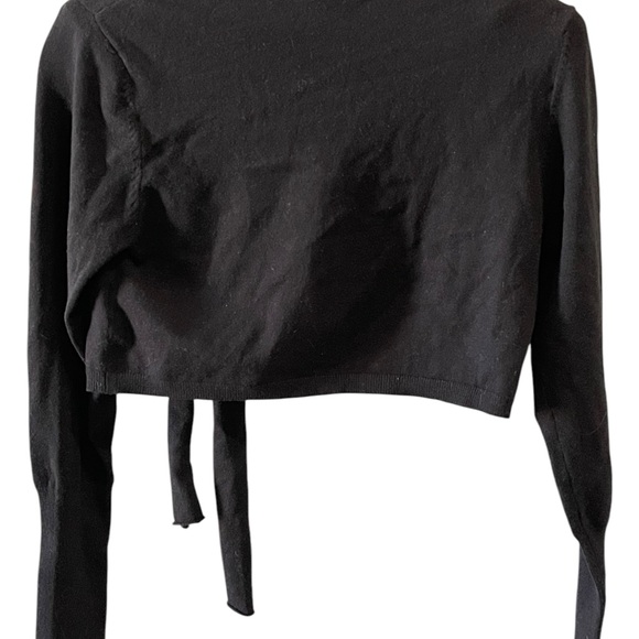 525 America cropped shrug with front ties black size small boxEM - Picture 5 of 5